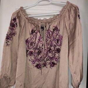 White House Black Market embroidered blouse